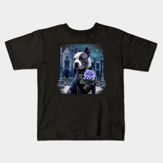 Gothic Amstaff Kids T-Shirt by Enchanted Reverie